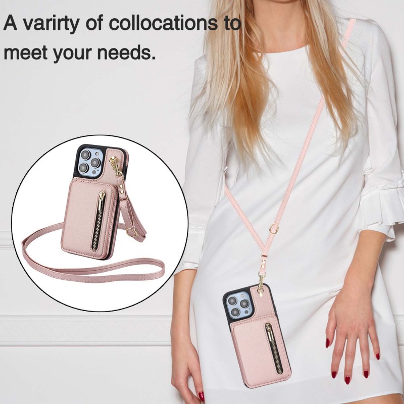 iPhone Card Holder Phone Case Anti-theft Swipe Diagonal Crossbody